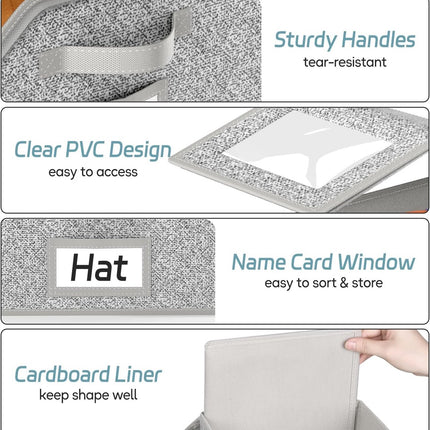 2-Pack Storage Boxes for Caps - Storage Solution for Up to 24 Baseball Caps - Stackable 2-in-1 Hat Box.