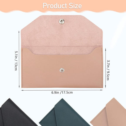 PU leather money envelope bag - 3 reusable budget envelopes for spring festivals, weddings, birthdays, graduations, and holidays (black, pink, dark blue).