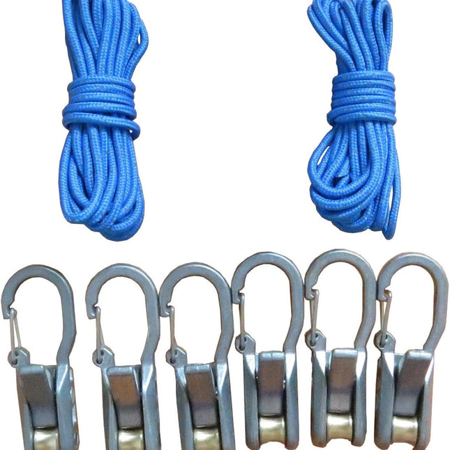 Paracord Adjusters 6-pack – With locking buckle, camping/boat.