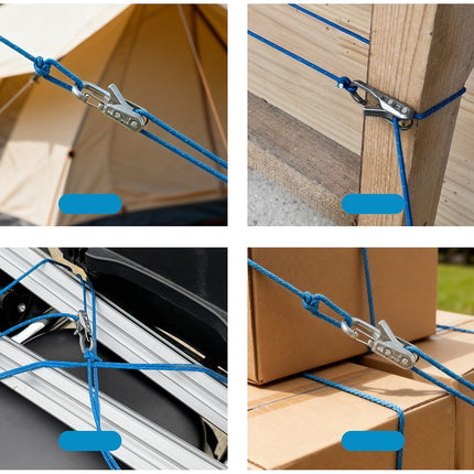 Paracord Adjusters 6-pack – With locking buckle, camping/boat.