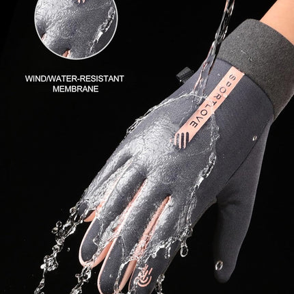 Warm winter gloves - Touchscreen operation - Warm fleece lining, Windproof - Suitable for cycling and driving, Non-slip black.
