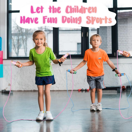 Professional Sports Jump Rope Set of two jump ropes for children - 2.5 meters - adjustable length - with wooden handles - suitable for children from 5 years old (both boys and girls) - for sports and fitness.