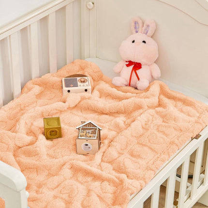 Baby  - et with heart motif, ultra-soft, cozy baby  - ets for girls and boys, soft baby and toddler  - ets for newborn babies, gifts for the crib and stroller (76 x 102 cm) (apricot pink).