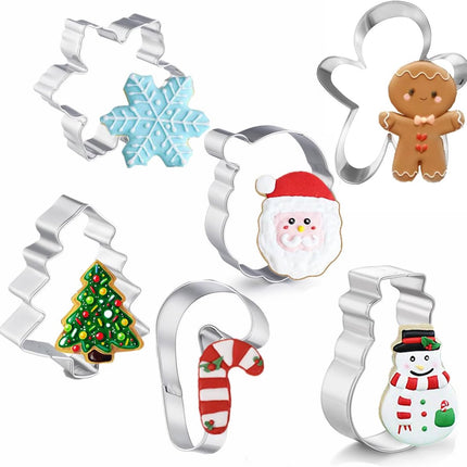 Cookie Cutters - Cookie Molds - 6 Molds for Cookies - Christmas Cookies - Christmas Cookie Cutters - For Gingerbread and Cookies During the Holidays.