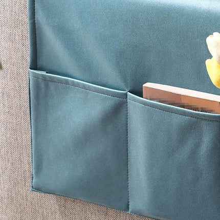 Sofa Armrest Storage - 5 Compartments - Reinforced Tech Fabric - Remote Control Holder - White (60*110CM).