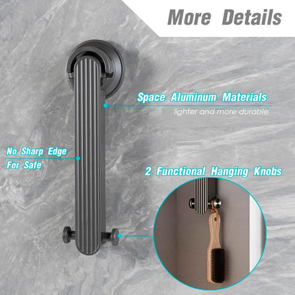 Wall drying rack – Foldable, aluminium, vacuum suction cup (grey).