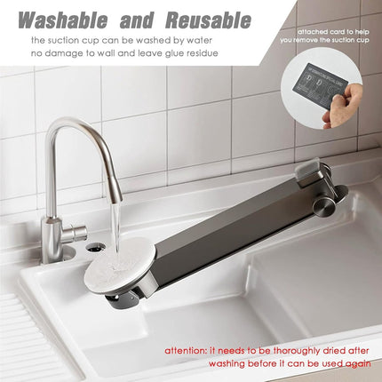 Wall drying rack – Foldable, aluminium, vacuum suction cup (grey).