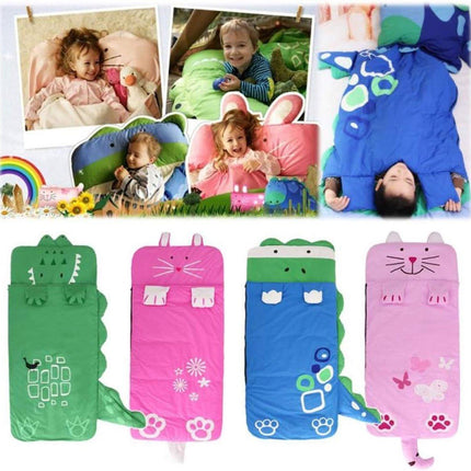 Children's Sleeping Bag 160x60cm – Cartoons, soft warm, pink.