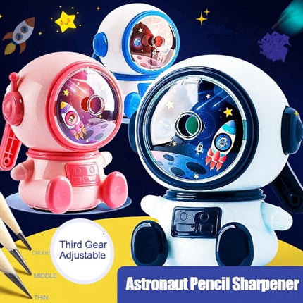 Manual pencil sharpener - Cute child-style stationery with a space theme - durable - easy to use - suitable for school, office, and home..