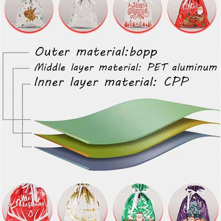 30 Pieces Christmas Bags - Christmas Gift Pouches - Christmas Gift Bags with Drawstring - 2026 New Foil Gift Bags - Holiday Gift Package with Drawstring, Decorative Gift - For the Holidays.