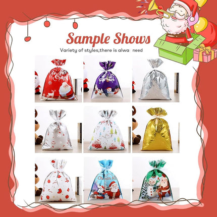 30 Pieces Christmas Bags - Christmas Gift Pouches - Christmas Gift Bags with Drawstring - 2026 New Foil Gift Bags - Holiday Gift Package with Drawstring, Decorative Gift - For the Holidays.