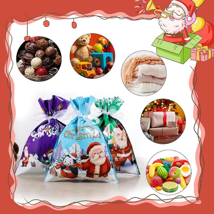 30 Pieces Christmas Bags - Christmas Gift Pouches - Christmas Gift Bags with Drawstring - 2026 New Foil Gift Bags - Holiday Gift Package with Drawstring, Decorative Gift - For the Holidays.