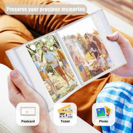 Photo album 4x6 – 100 compartments, linen cover, light grey.