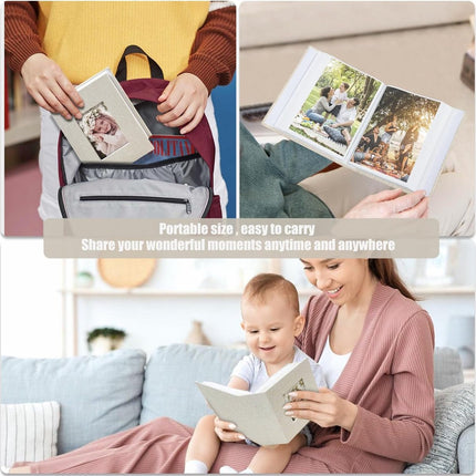 Photo album 4x6 – 100 compartments, linen cover, light grey.