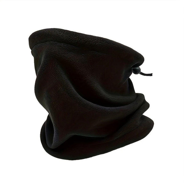 Multifunctional tubular scarf (black) - lined with warm fleece, can be used as a neck warmer or face mask - windproof and warm scarf - suitable for winter sports such as skiing, snowboarding, cycling, hiking, and ice skating.