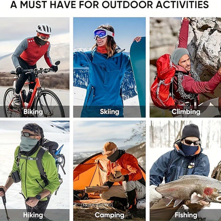 Multifunctional tubular scarf (black) - lined with warm fleece, can be used as a neck warmer or face mask - windproof and warm scarf - suitable for winter sports such as skiing, snowboarding, cycling, hiking, and ice skating.