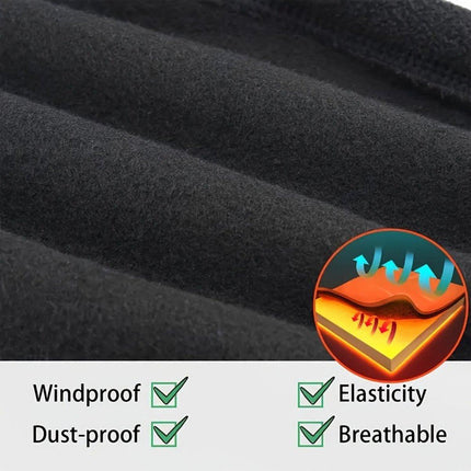 Multifunctional tubular scarf (black) - lined with warm fleece, can be used as a neck warmer or face mask - windproof and warm scarf - suitable for winter sports such as skiing, snowboarding, cycling, hiking, and ice skating.