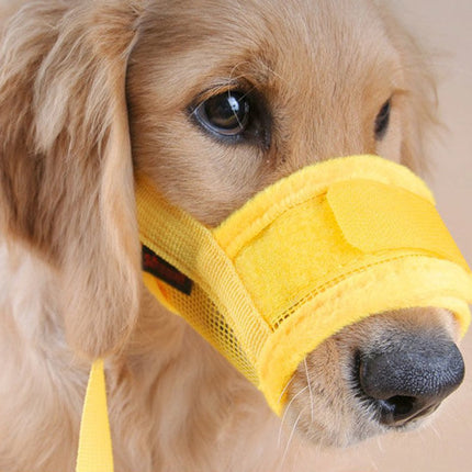 Muzzle for dogs - Soft, breathable - Small dogs, size XL yellow.
