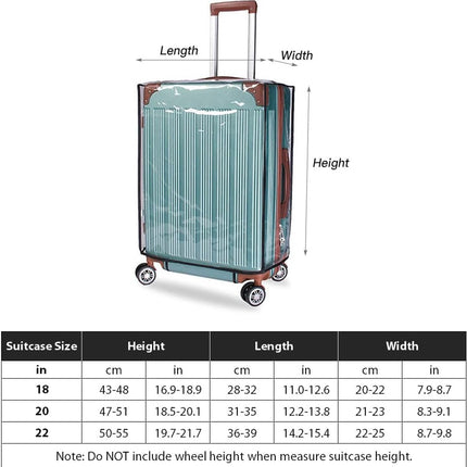 Transparent PVC Suitcase Protective Cover - 22 Inch - Anti-Dirt & Anti-Abrasion Dust Cover.