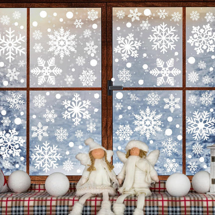 Reusable Christmas Window Stickers - Christmas Window Stickers - Christmas Window Stickers - Christmas Window Decoration - 116 stickers for the holidays, including 9 snowflake stickers - Suitable for winter interior decorations - Festive home decoration.