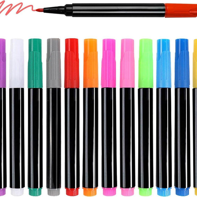 12-Color Highlighters - For Colored LED Notice Boards - Fluorescent Ink Design - Erasable Markers For LED Writing Boards - The Best Gift For Children.
