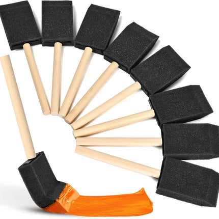 Foam paint brushes - 8 pieces, 4 cm wide - Sponge brushes for smooth painting - For staining and craft projects.