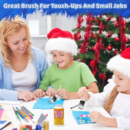 Foam paint brushes - 8 pieces, 4 cm wide - Sponge brushes for smooth painting - For staining and craft projects.