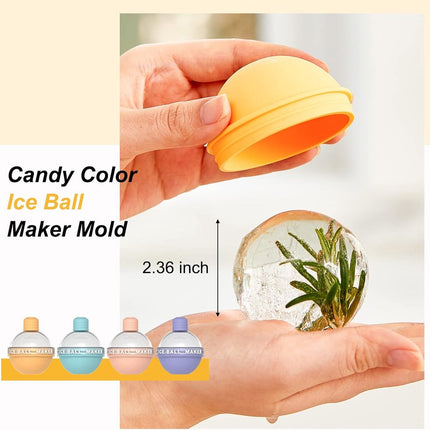 Silicone Ice Cream Ball Mold 4-Piece – Food Safe, for Whiskey.