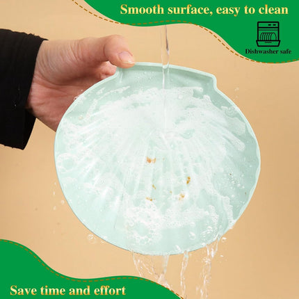 shell-shaped dessert plates - reusable 15 cm plastic plates - for appetizers, wedding cakes, and salads - ideal for travel, picnics, and parties (pink).