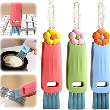 3-in-1 cleaning brush for cup lids, 3-in-1 multifunctional cleaning brush, portable bottle lid cleaner, tight spaces, cup, portable cup lid cleaner with brush, 3 pieces.