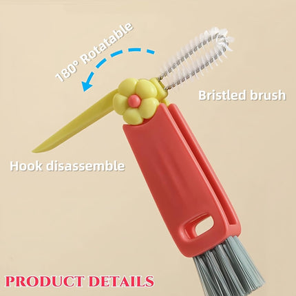 3-in-1 cleaning brush for cup lids, 3-in-1 multifunctional cleaning brush, portable bottle lid cleaner, tight spaces, cup, portable cup lid cleaner with brush, 3 pieces.