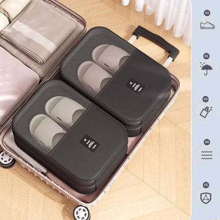 2 shoe storage bags - for travel and daily organization - suitable for 3 pairs of shoes - portable and compact shoe organizer for luggage (black).