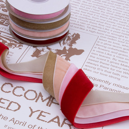 Red Velvet Ribbon – 2.5cm×22.5m, for gifts/Christmas decorations.