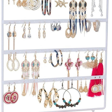 Jewelry Stand - White Jewelry Stand - with 110 Holes - Jewelry Stand - Jewelry Organizer - Holder for Watches/Bracelets/Necklaces - Jewelry Rack - Stair Organizer, Jewelry Stand, Display Stand - White.