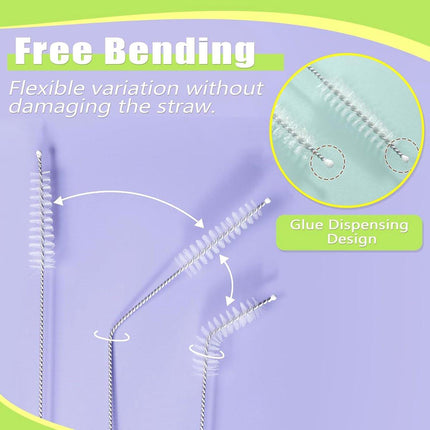 6 pieces baby bottle brushes and feeding bottle cleaning brushes for babies, toddlers, and preschoolers (Random color).