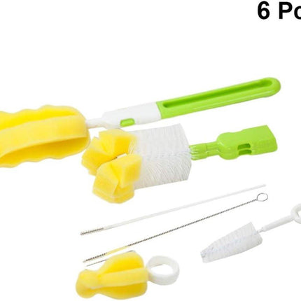 6 pieces baby bottle brushes and feeding bottle cleaning brushes for babies, toddlers, and preschoolers (Random color).