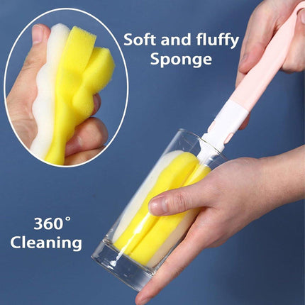 6 pieces baby bottle brushes and feeding bottle cleaning brushes for babies, toddlers, and preschoolers (Random color).