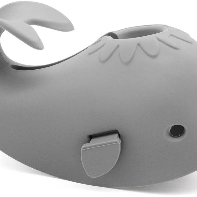 Baby Bath Faucet Cover - Soft silicone safety protector for children, toddlers and babies - Cute whale design, nice bath gift for children - gray.