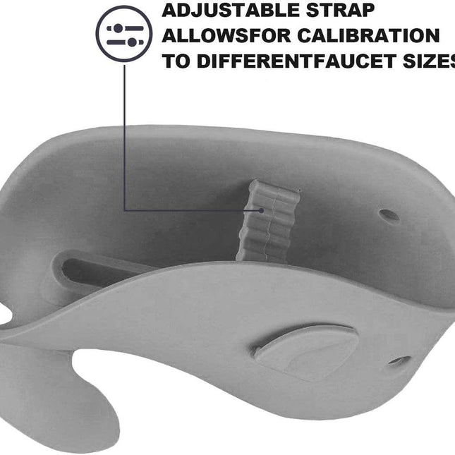 Baby Bath Faucet Cover - Soft silicone safety protector for children, toddlers and babies - Cute whale design, nice bath gift for children - gray.