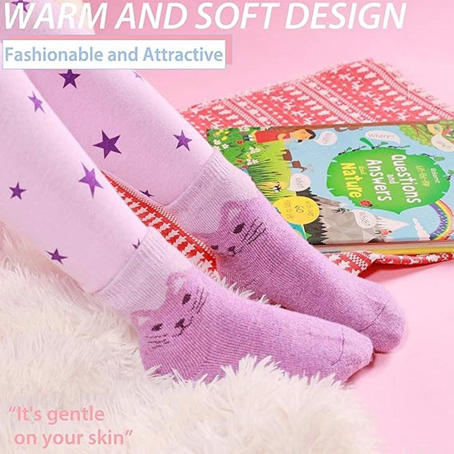 Kids' hiking socks - suitable for toddlers, boys and girls - warm and thick - mid-calf boot socks - comfortable and thick - 6 pairs per pack - gift socks.
