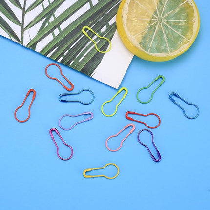300 Pear-shaped safety pins - 10 colors available - Gourd-shaped metal pins - Pumpkin pins - Pear-shaped safety pins - Sewing markers - Line markers - Suitable for crochet, knitting, and DIY crafts.