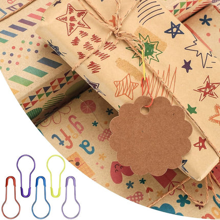 300 Pear-shaped safety pins - 10 colors available - Gourd-shaped metal pins - Pumpkin pins - Pear-shaped safety pins - Sewing markers - Line markers - Suitable for crochet, knitting, and DIY crafts.