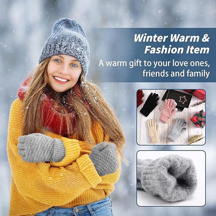 Touchscreen Winter Gloves - Women's Sports Gloves - Waterproof and Windproof - Elastic Cuff - Scooter and Bicycle (4 Pieces).