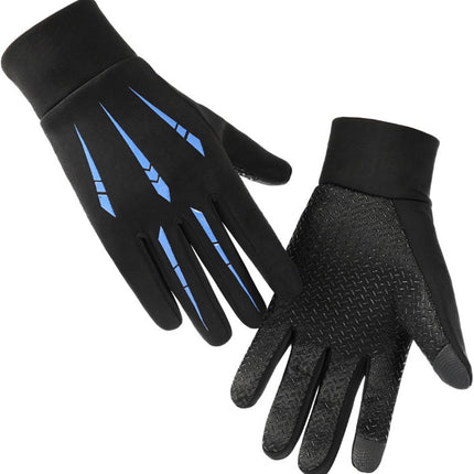 Full-finger winter gloves - touchscreen, fleece-lined, warm, thickened, waterproof, windproof, and non-slip for outdoor cycling..