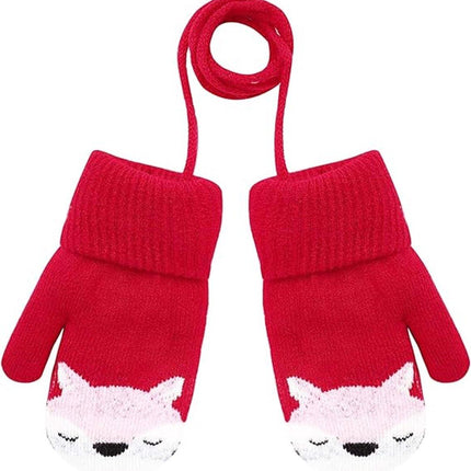 Winter gloves - Knitted winter gloves for boys and girls, with warm fleece lining, suitable for children aged 0-3 years..