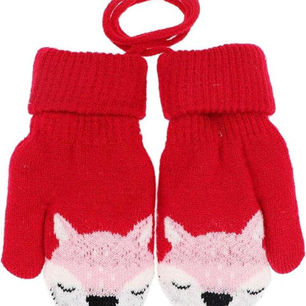 Winter gloves - Knitted winter gloves for boys and girls, with warm fleece lining, suitable for children aged 0-3 years..