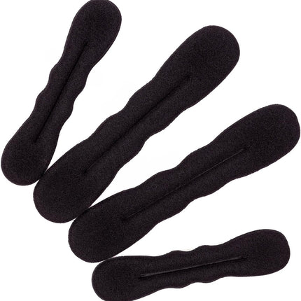 Magic Foam Mushrooms 4-piece – Black, for hairstyles (2 small/2 large).