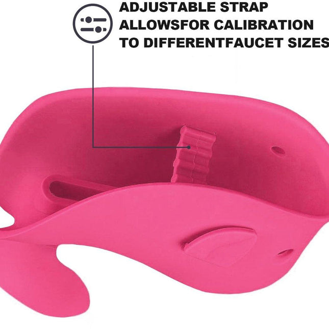Baby Bath Faucet Cover - Soft silicone safety protector for children, toddlers and babies - Cute whale design, nice bath gift for children - red.