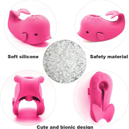 Baby Bath Faucet Cover - Soft silicone safety protector for children, toddlers and babies - Cute whale design, nice bath gift for children - red.