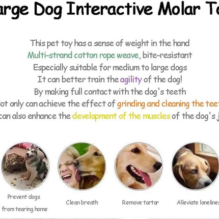 Dog toy - Cleans teeth - Knot & Carrot design - Durable braided cotton rope - Break-resistant chew toy - Suitable for puppies.